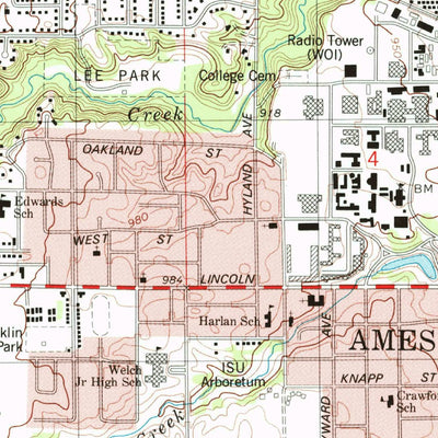 United States Geological Survey Ames West, IA (1975, 24000-Scale) digital map