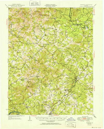 United States Geological Survey Amherst, VA (1952, 62500-Scale) digital map