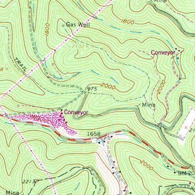 United States Geological Survey Amherstdale, WV (1963, 24000-Scale) digital map
