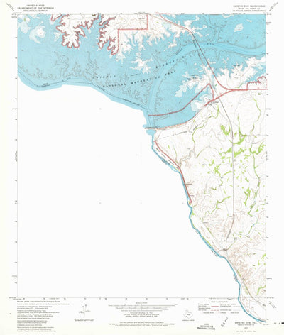 United States Geological Survey Amistad Dam, TX (1972, 24000-Scale) digital map