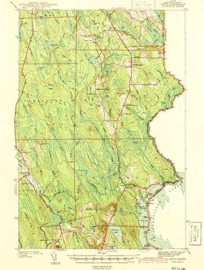 United States Geological Survey Amity, ME (1941, 62500-Scale) digital map