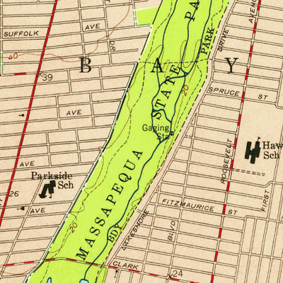 United States Geological Survey Amityville, NY (1954, 24000-Scale) digital map