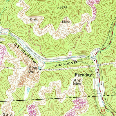 United States Geological Survey Amonate, VA-WV (1968, 24000-Scale) digital map