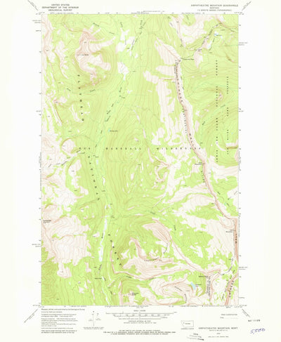 United States Geological Survey Amphitheatre Mountain, MT (1970, 24000-Scale) digital map