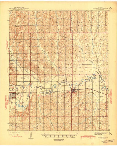 United States Geological Survey Anadarka, OK (1945, 62500-Scale) digital map