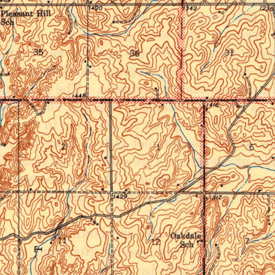 United States Geological Survey Anadarka, OK (1945, 62500-Scale) digital map