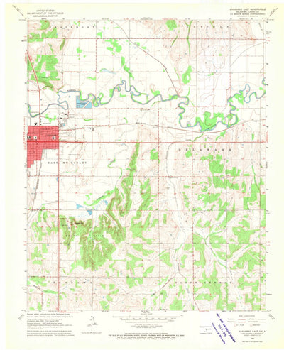 United States Geological Survey Anadarko East, OK (1968, 24000-Scale) digital map