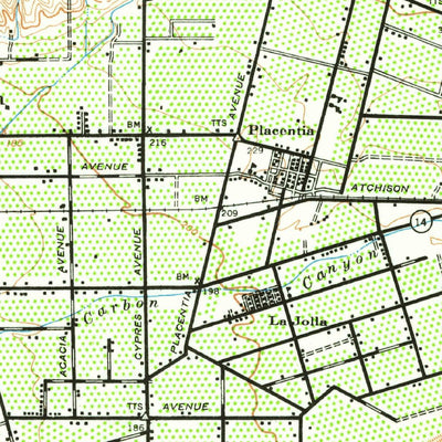United States Geological Survey Anaheim, CA (1942, 62500-Scale) digital map