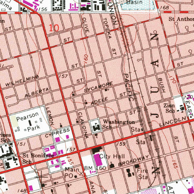 United States Geological Survey Anaheim, CA (1965, 24000-Scale) digital map