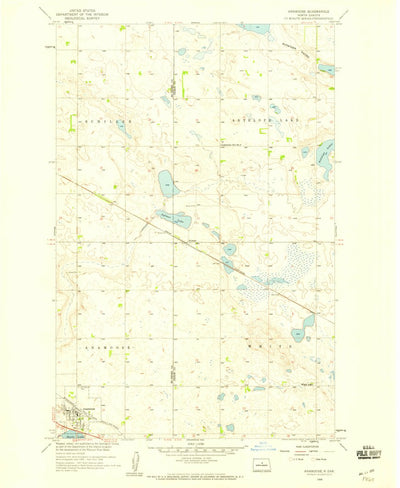 United States Geological Survey Anamoose, ND (1958, 24000-Scale) digital map