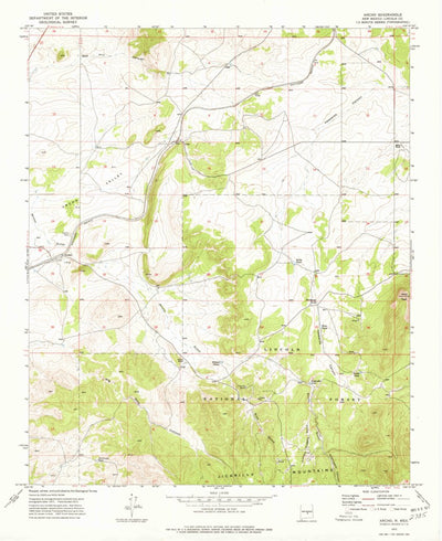United States Geological Survey Ancho, NM (1973, 24000-Scale) digital map