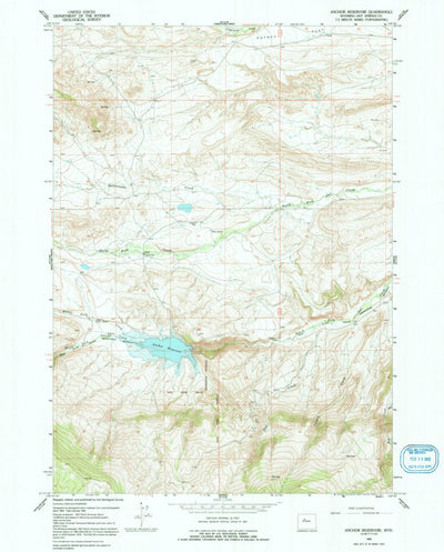 United States Geological Survey Anchor Reservoir, WY (1965, 24000-Scale) digital map