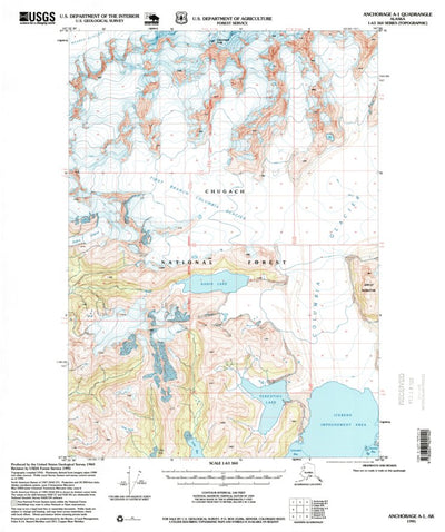 United States Geological Survey Anchorage A-1, AK (1995, 63360-Scale) digital map