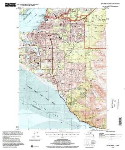 United States Geological Survey Anchorage A-8, AK (1994, 63360-Scale) digital map