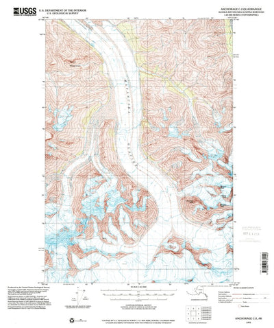 United States Geological Survey Anchorage C-2, AK (1993, 63360-Scale) digital map