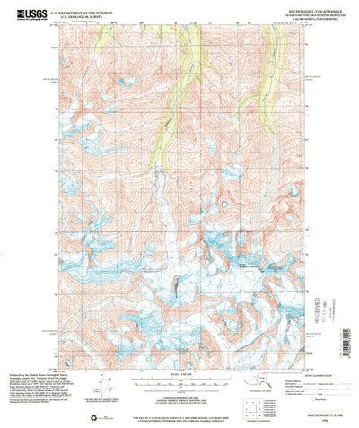 United States Geological Survey Anchorage C-3, AK (1993, 63360-Scale) digital map