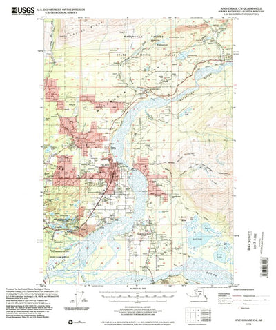 United States Geological Survey Anchorage C-6, AK (1994, 63360-Scale) digital map