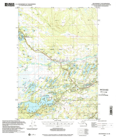 United States Geological Survey Anchorage C-8, AK (1994, 63360-Scale) digital map