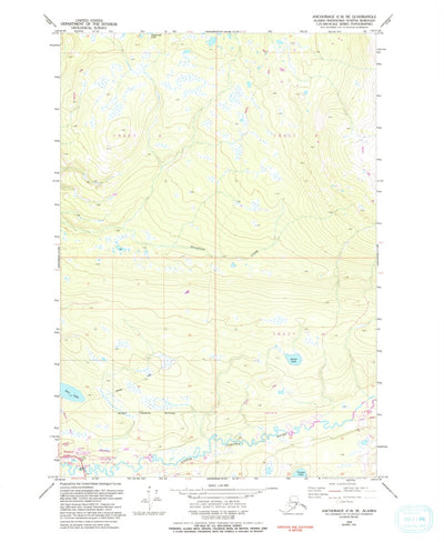 United States Geological Survey Anchorage C-8 NE, AK (1979, 25000-Scale) digital map