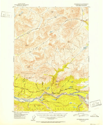 United States Geological Survey Anchorage D-3, AK (1952, 63360-Scale) digital map