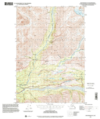 United States Geological Survey Anchorage D-4, AK (1994, 63360-Scale) digital map