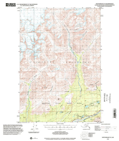 United States Geological Survey Anchorage D-5, AK (1994, 63360-Scale) digital map