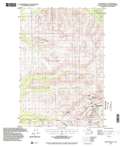 United States Geological Survey Anchorage D-7, AK (1994, 63360-Scale) digital map