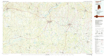 United States Geological Survey Andalusia, AL (1986, 100000-Scale) digital map