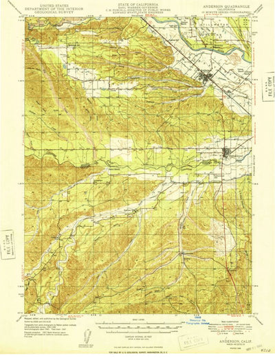 United States Geological Survey Anderson, CA (1948, 62500-Scale) digital map
