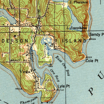 United States Geological Survey Anderson Island, WA (1940, 62500-Scale) digital map