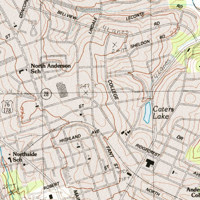 United States Geological Survey Anderson North, SC (1983, 24000-Scale) digital map