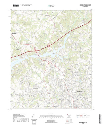 United States Geological Survey Anderson North, SC (2020, 24000-Scale) digital map