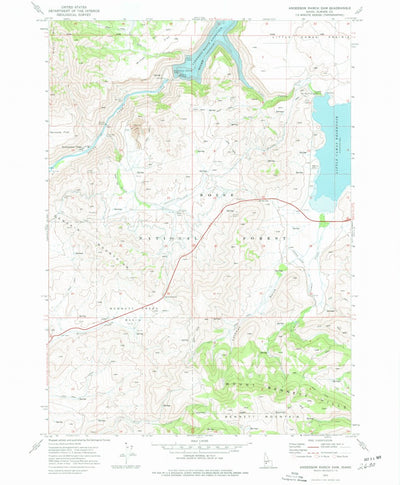 United States Geological Survey Anderson Ranch Dam, ID (1973, 24000-Scale) digital map