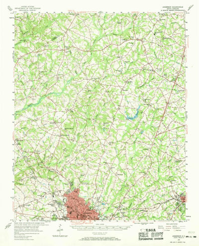 United States Geological Survey Anderson, SC (1957, 62500-Scale) digital map