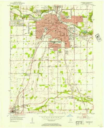 United States Geological Survey Anderson South, IN (1952, 24000-Scale) digital map