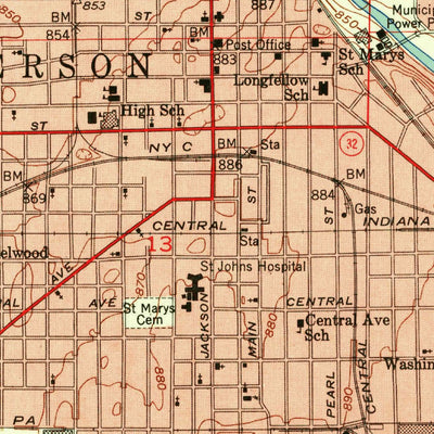 United States Geological Survey Anderson South, IN (1952, 24000-Scale) digital map
