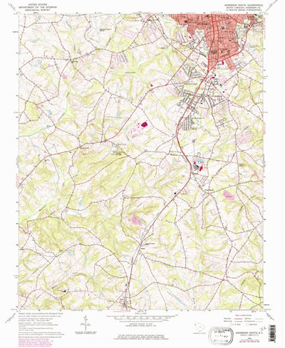 United States Geological Survey Anderson South, SC (1964, 24000-Scale) digital map