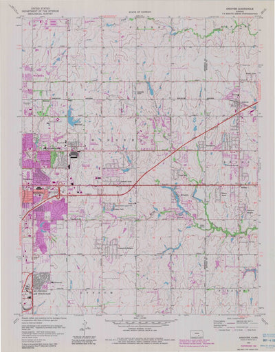 United States Geological Survey Andover, KS (1961, 24000-Scale) digital map