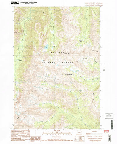United States Geological Survey Aneroid Mountain, OR (1990, 24000-Scale) digital map