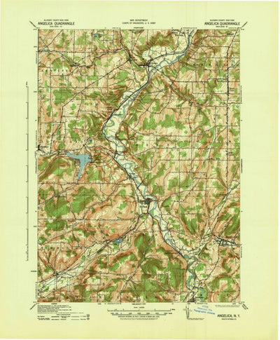 United States Geological Survey Angelica, NY (1941, 62500-Scale) digital map