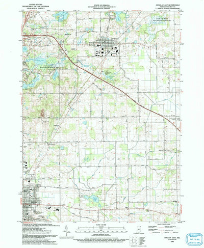United States Geological Survey Angola East, IN (1993, 24000-Scale) digital map