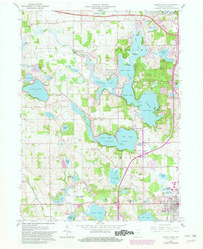 United States Geological Survey Angola West, IN (1960, 24000-Scale) digital map