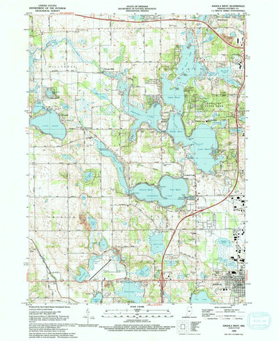 United States Geological Survey Angola West, IN (1992, 24000-Scale) digital map