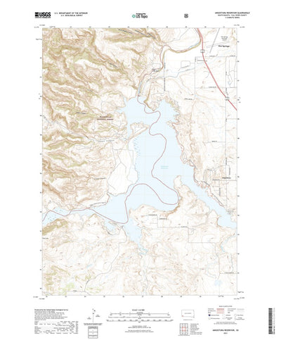 United States Geological Survey Angostura Reservoir, SD (2021, 24000-Scale) digital map