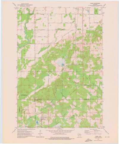United States Geological Survey Aniwa, WI (1973, 24000-Scale) digital map
