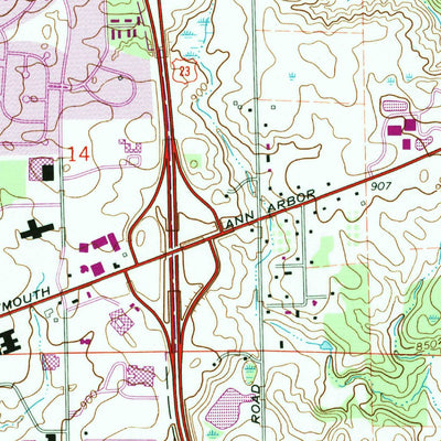 United States Geological Survey Ann Arbor East, MI (1965, 24000-Scale) digital map