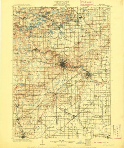 United States Geological Survey Ann Arbor, MI (1908, 125000-Scale) digital map