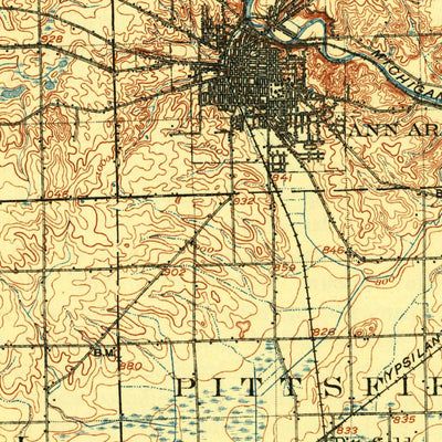 United States Geological Survey Ann Arbor, MI (1908, 125000-Scale) digital map