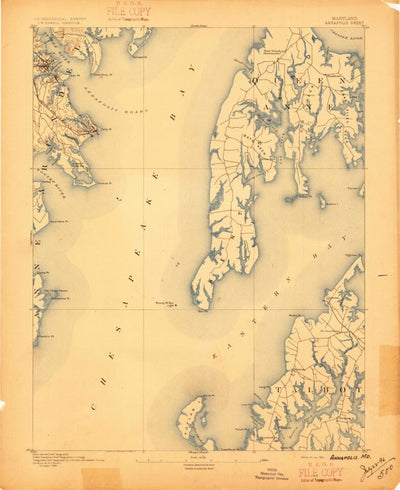 United States Geological Survey Annapolis, MD (1892, 62500-Scale) digital map