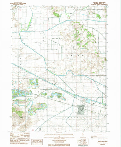 United States Geological Survey Annawan, IL (1983, 24000-Scale) digital map